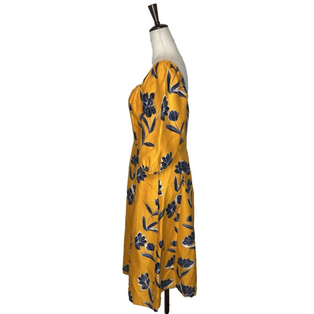 Draper James June Midi Dress Marigold Yellow Floral Size 6 SMS Sample - Picture 6 of 8